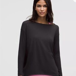 Lululemon Back in Action Black Long Sleeve Top